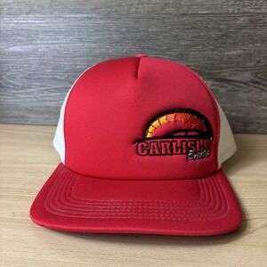 Carlisle Events Hat Cap Snap Back Red White Mesh Trucker Embroidered Racing Mens